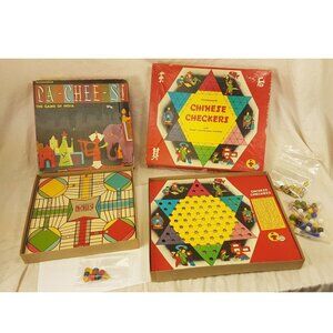 Transogram Games Chinese Checkers Pa-Chee-Si 1955 1956 Vintage Board Game BOXED